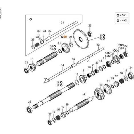 ENGRENAGE D'ORIGINE EMAK YF1370281