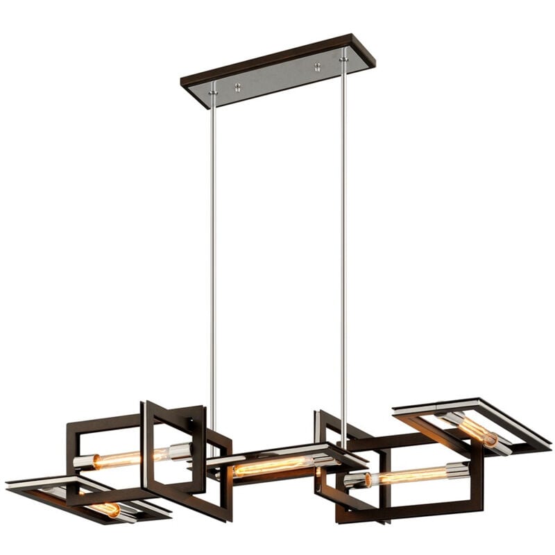 Hudson Valley Lighting - Enigma Bronze linéaire à 5 ampoules avec acier inoxydable poli