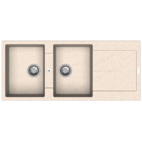 Enigma D200 lavello 2 vasche e gocciolatoio avena EFFEZ