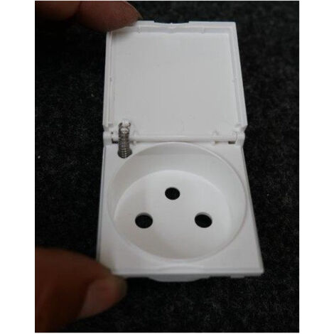 Enjoliveur à clapet blanc pure 1 poste 2 modules pour prise de courant 2P+T série Gallery HAGER
