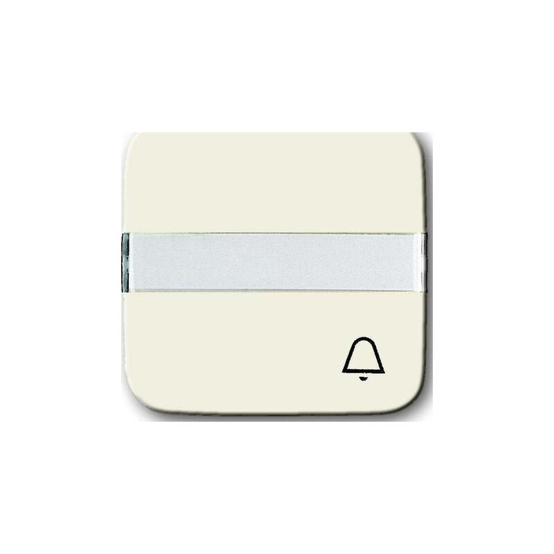Busch-jaeger - 2506N/KI-212 plaque de recouvrement, bouton-poussoir, zone de marquage, symbole ''''''''sonnette'''''''', blanc crme, duro