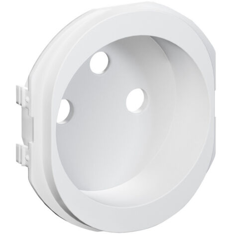 Enjoliveur blanc pour prise 2P+T 16A blanc appareillage mural Ovalis