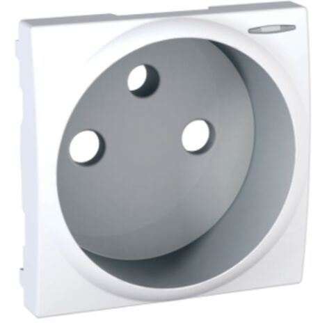 Enjoliveur blanc pour prise de courant 2P+T avec voyant LED Unica
