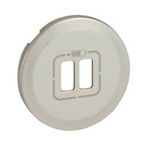 Enjoliveur Céliane - prise double pour chargeur USB - titane (068556)