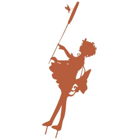 Enjoliveur de jardin silhouettes de fées métal décoratif extérieur artisanal jardin printemps décoration