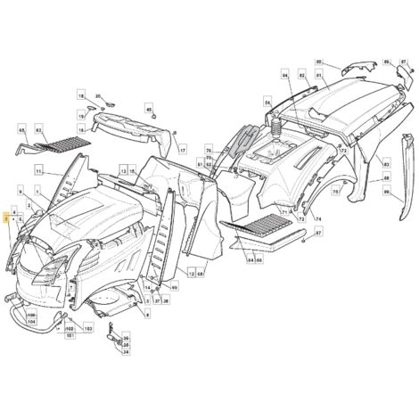 Enjoliveur de phare droit pour tracteur de pelouse modèles ED102HST ORIGINAL STIGA 325410874/0