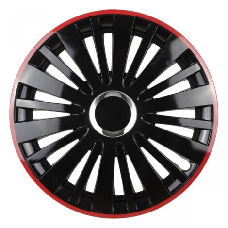 Enjoliveur de voiture Falcon 16 pouces noir avec bord rouge