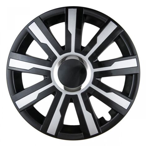 Enjoliveur de voiture MIRAGE noir et argent 16 pouces