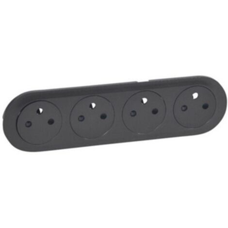 ENJOLIVEUR LEGRAND CÉLIANE PRISE 4 X 2P+T SURFACE PRÉCABLÉE COMPACTE - GRAPHITE LEG067914