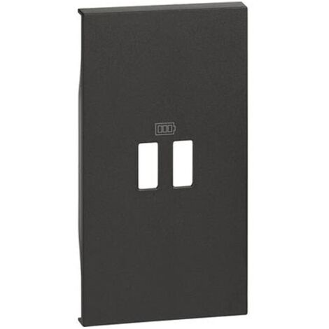 Enjoliveur Living Now pour prises USB 2 modules noir mat BTICINO BTKG12C