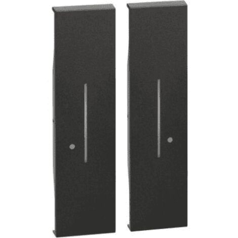 Enjoliveur Living Now with Netatmo pour commande sans fil double 2 modules noir BTICINO BTKG36M2