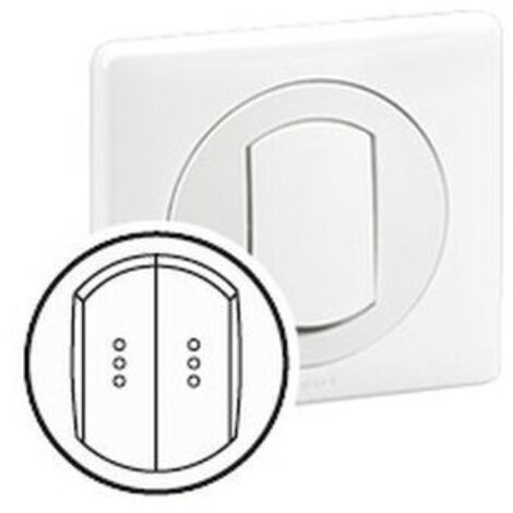 Enjoliveur pour commande lumineuse double à voyant blanc IP44 CELIANE LEGRAND 067804
