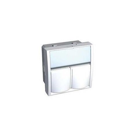 Enjoliveur pour prise double 2XRJ45 réseau blanc format 45mm Altira INFRA+ SCHNEIDER ALB45384