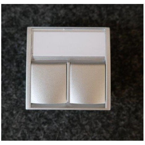 Enjoliveur prise reseau double RJ45 couleur aluminium 45x45mm Infra+ ALTIRA