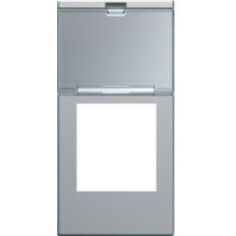 Enjoliveur prise RJ45 gallery avec porte-étiquette 1 module titane (WXD205T)