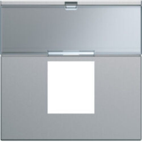 Enjoliveur prise RJ45 gallery avec porte-étiquette 2 modules titane HAGER WXD206T