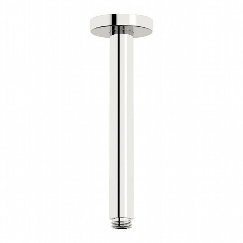 A02 Chrome Fixed Shower Head Arm Vertical Ceiling Mounted Round Design - Enki
