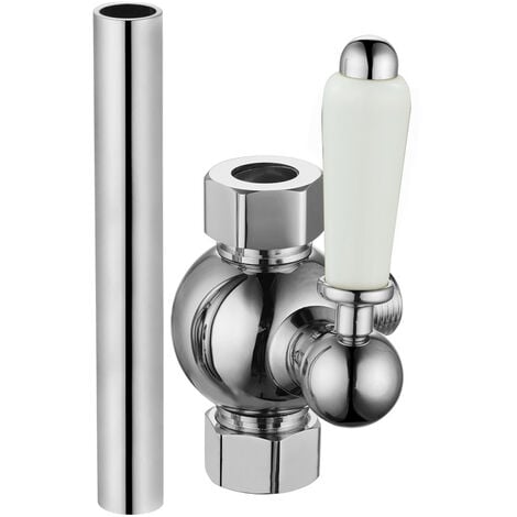 ENKI Downton Shower Diverter with Extension Pipe Chrome 18mm