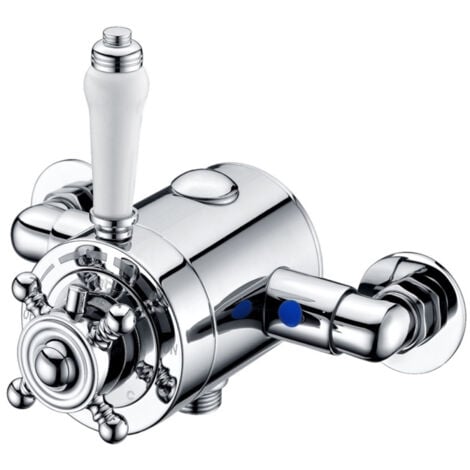 ENKI Dulwich Shower Mixer Valve Thermostatic Concentric Top Bottom Outlet Chrome T59
