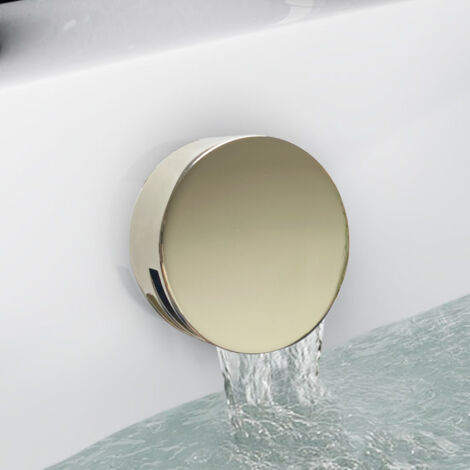 ENKI Freeflow Slimline Bath Filler Round Overflow English Gold