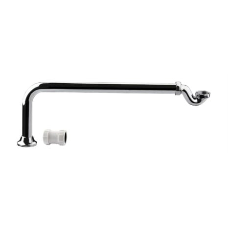 ENKI Shallow Seal Bath Trap & Pipe Exposed Traditional Chrome