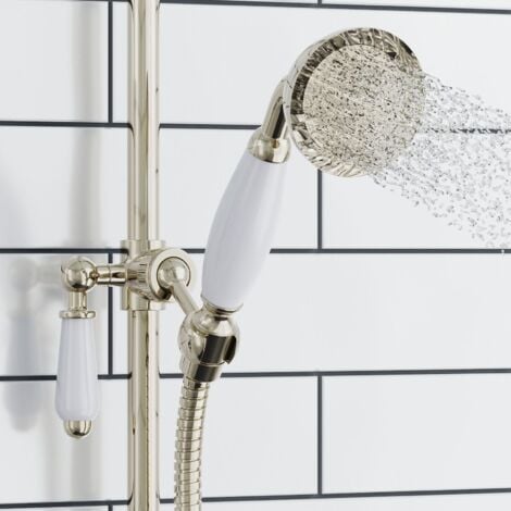ENKI Victorian Handheld Shower Head English Gold White E23