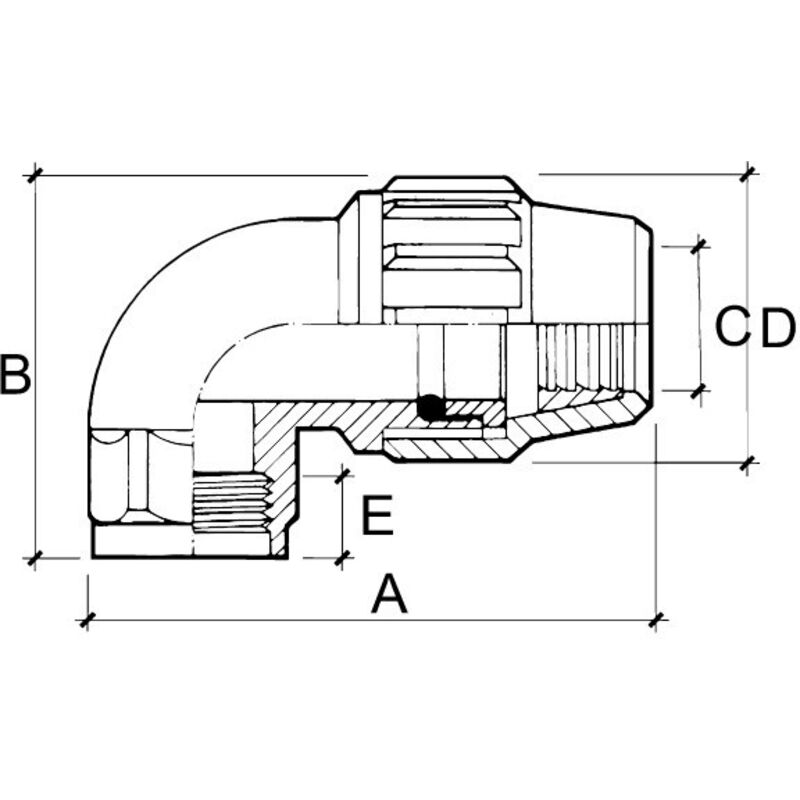 

ENLACE ACODADO 90° H 63-2 GAMA55 055160 - Jimten