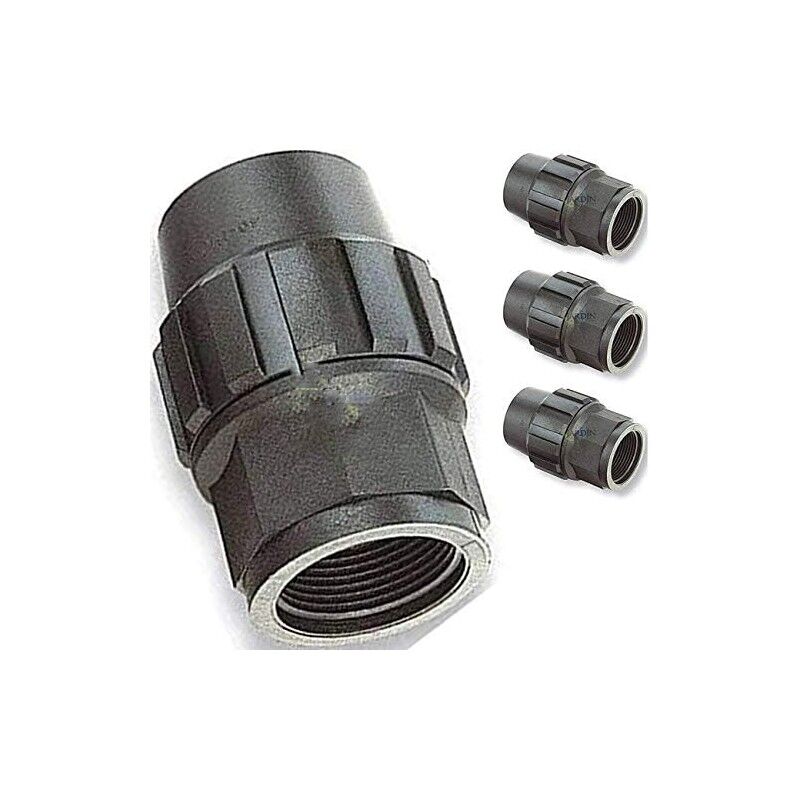 

Suinga - Enlace hembra Polietileno 50mm x 1 1/2' (pack 4). Producto con certificado AENOR utilizado en tuberias PE 50 mm