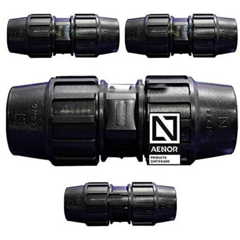 Enlace Manguito Polietileno 63mm (pack 4). Producto con certificado AENOR utilizado para unir tuberias PE 63 mm