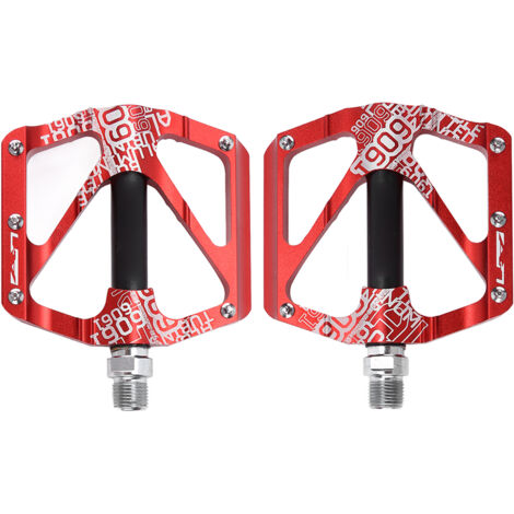ENLEE 2 Stück ultraleichte, rutschfeste Mountainbike-Pedale aus Aluminiumlegierung mit Kugellagern, rot