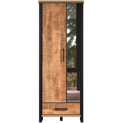 Enna armoire de rangement 2 portes, 1 tiroir décor mango.