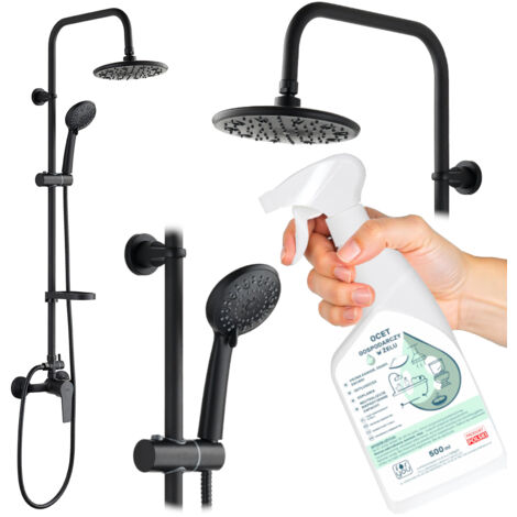 ENNA DUSCHSET mit schwarzem Wasserhahn + Haushaltsessig