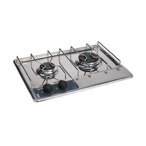 ENO – Réchaud à gaz inox 2 brûleurs – Compatible gaz butane et propane – Dimensions 335x465x80mm – Sécurité thermocouple