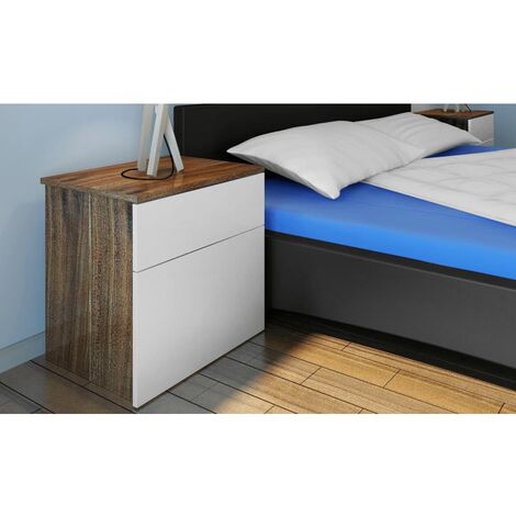 main image of "Enos 1 Drawer Bedside Table by Brayden Studio - White"