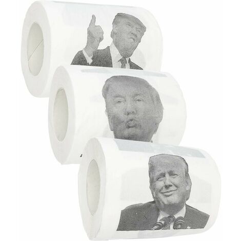 Donald Trump Papier Toilette - Lot De 3 Rouleaux - Cadeau Humour