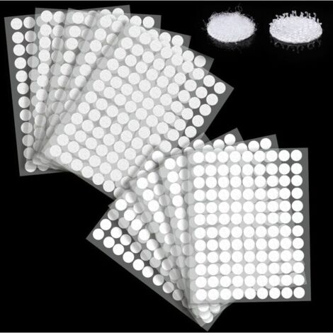 Enowelir 1080 x rayures rondes, double face 540 paires de crochets et boucles adhésifs Velcro de 10 mm pour les rayures pour le bricolage, l'artisanat et plus encore