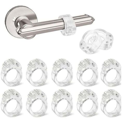 Enowelir 12 Pièces Protections Silicone Anti-Choc pour Poignées de Porte, Fenêtre et Meubles, Flexible et Transparent
