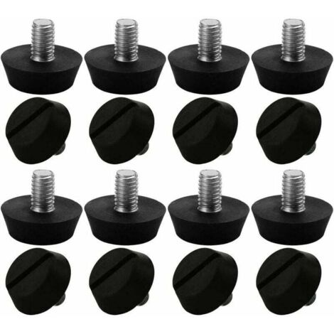 Enowelir 16 Pieds de Meubles Réglables pour Nivellement, Patins de Protection pour Tables et Chaises, M6 x 10 x 20mm