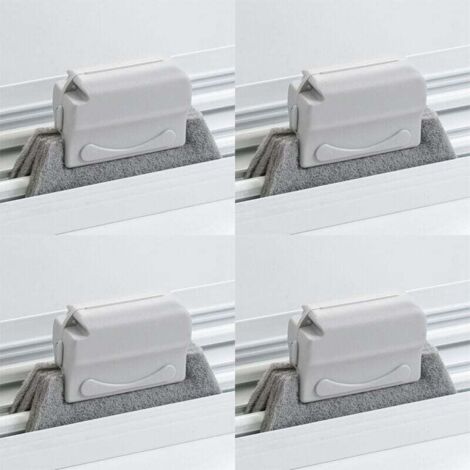 Enowelir 4 Pièces Brosse de Nettoyage Multifonction pour Fenêtres Portes et Salles de Bain Gris