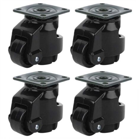 Enowelir 4 Pièces Roulette de Réglage de Niveau, Roulette D'Établi Rétractable Roulette de Nivellement Robuste Roulette Industrielle Pour Tables Mobiles