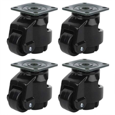 Enowelir 4 Pièces Roulette de Réglage de Niveau, Roulette D'Établi Rétractable Roulette de Nivellement Robuste Roulette Industrielle Pour Tables Mobiles