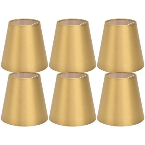 Enowelir 6 pièces E14 abat-jour tissu abat-jour lampe de Table plafonnier abat-jour pour chambre salon or PX153