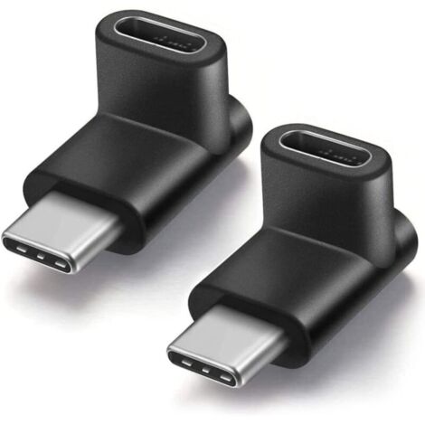 Enowelir a 2 Pièces Adaptateur USB-C Type C mâle à Femelle à 90 degrés, coudé vers Le Haut et vers Le Bas, Extension USB-C USB 3.1 Type-C pour Tablette, téléphone Portable, Ordinateur Portable