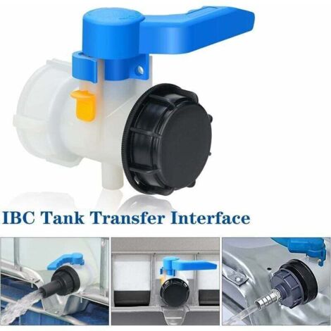 Enowelir Adaptateur IBC 60 mm Vanne pour Cuve 1000 Litres Raccord Reservoir Eau de Pluie Conteneur Plastique