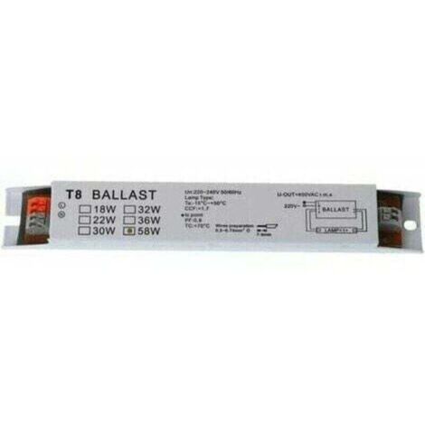 Enowelir Ballast Électronique T8 220-240V AC 2x58W pour Lampe Fluorescente à Large Tension