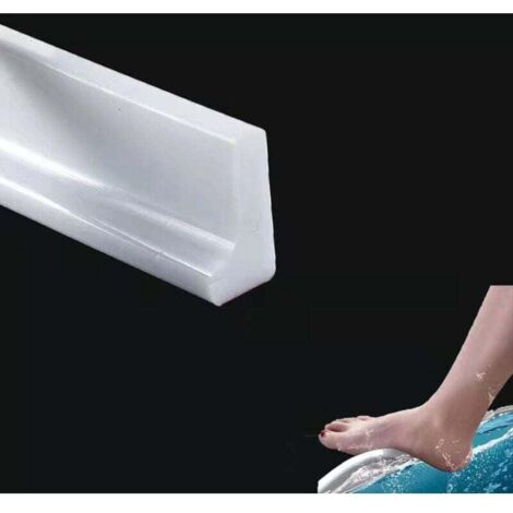 Enowelir Barrière d'Eau en Silicone 2m pour Seuil de Douche Étanchéité Forme en L 3cm de Haut