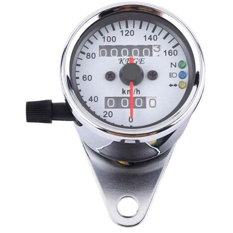 Enowelir Compteur kilométrique universel pour moto, indicateur de vitesse, signal KM/H, argent