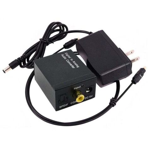 Enowelir Convertisseur Audio Numérique Analogique Coaxial Toslink Optique vers RCA L/R pour Amplificateur