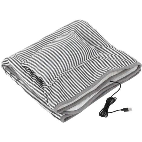Enowelir Couverture Chauffante Électrique USB pour Maison et Bureau, Coussin Chauffant pour Jambes et Corps en Gris Foncé