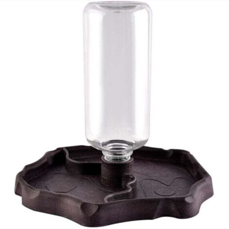 Enowelir Distributeur d'eau pour Reptile, Abreuvoir Tortue, Mangeoire Gamelle Tortue Terrestre Distributeur 2 en 1 de Nourriture Anti Debordement Plastique Bol Accessoire - Brun